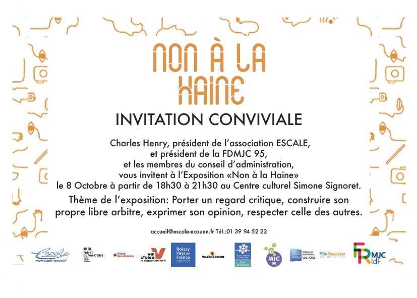 You are currently viewing INVITATION AU VERNISSAGE DE L’EXPOSITION NON A LA HAINE