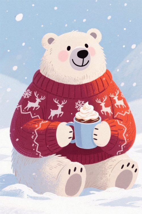 un-ours-polaire-confortable-degustant-du-chocolat-chaud-dans-une-scene-hivernale-enneigee